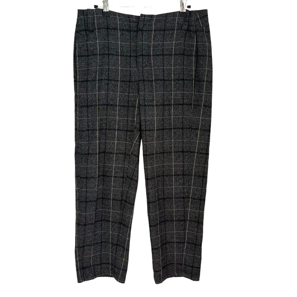 3/$30 Free People Plaid Cropped Preppy Academia Trouser Pants Black  Size 2